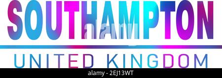 Southampton. Farbenfrohes Textbanner für Typografie. Vektor das Wort southampton Design. Kann verwendet werden, um Logo, Karte, Poster, Überschrift und schönen Titel Stock Vektor