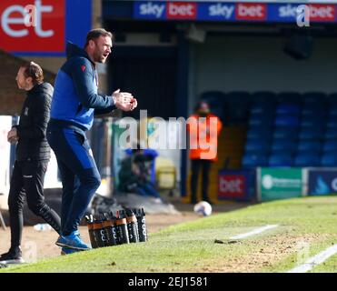 Southend, Großbritannien. Februar 2021, 20th. SOUTHEND, ENGLAND - FEBRUAR 20: Ian Evatt Manager von Bolton Wanderer während der Sky Bet League Two zwischen Southend United und Bolton Wanderers im Roots Hall Stadium, Southend, UK am 20th Februar 2021 Credit: Action Foto Sport/Alamy Live News Stockfoto