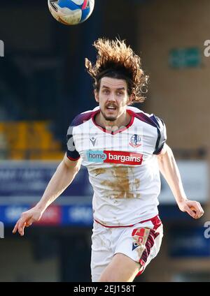 Southend, Großbritannien. Februar 2021, 20th. SOUTHEND, ENGLAND - FEBRUAR 20: Bolton Wanderers' MJ Williams während der Sky Bet League Two zwischen Southend United und Bolton Wanderers im Roots Hall Stadium, Southend, UK am 20th. Februar 2021 Credit: Action Foto Sport/Alamy Live News Stockfoto