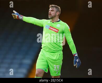 Southend, Großbritannien. Februar 2021, 20th. SOUTHEND, ENGLAND - FEBRUAR 20: Bolton Wanderers' Matt Gilks während der Sky Bet League Two zwischen Southend United und Bolton Wanderers im Roots Hall Stadium, Southend, UK am 20th. Februar 2021 Credit: Action Foto Sport/Alamy Live News Stockfoto