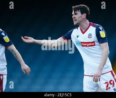 Southend, Großbritannien. Februar 2021, 20th. SOUTHEND, ENGLAND - FEBRUAR 20: Bolton Wanderers' Kieran Lee während der Sky Bet League Two zwischen Southend United und Bolton Wanderers im Roots Hall Stadium, Southend, UK am 20th Februar 2021 Credit: Action Foto Sport/Alamy Live News Stockfoto