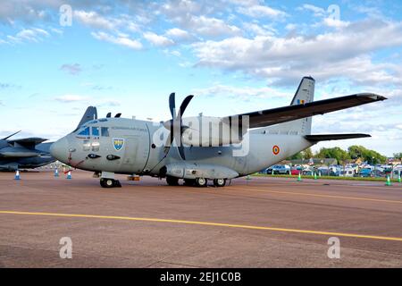 RAF Fairford, Gloucestershire/UK-Juli 20 2019: Rumänische Luftwaffe Alenia C-27J Spartan (2706),902 Transport & Reconnaissance Squadron, 90 Luftlift Wing Stockfoto