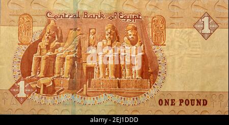 Ägypten Währung von einem Pfund Banknote Jahr 2016. Ägyptisches Geld (bar). Stockfoto