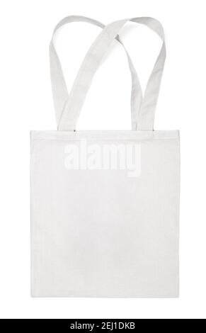 Stoff Baumwolltasche isoliert auf weißem Hintergrund Stockfoto