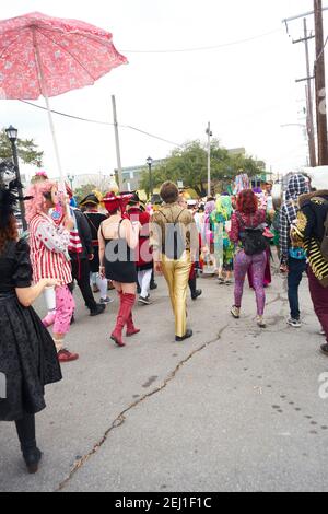 St. Anne Parade, Mardi Gras 2020, New Orleans. Stockfoto