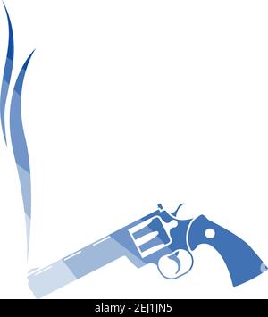 Symbol „Rauchrevolver“. Flache Farbige Leiter. Vektorgrafik. Stock Vektor