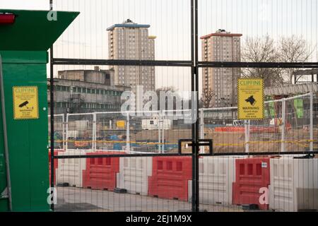 Baustelle, Drummond Street, Euston, Camden Stockfoto