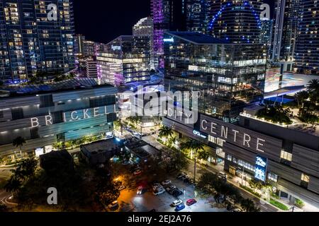 Brickell City Center Miami FL USA Nachtfoto Stockfoto