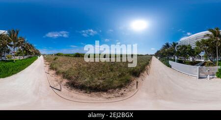 360 Grad Panorama Ansicht von Surfside Beach Miami FL Atlantic Greenway 360 VR-Foto