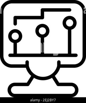 Symbol für das Marktdiagramm überwachen. Umriss Monitor Marktdiagramm Vektor-Symbol für Web-Design isoliert auf weißem Hintergrund Stock Vektor
