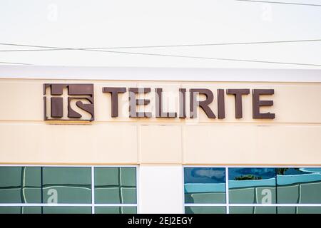 Sep 17, 2020 Fremont / CA / USA - Telirite Logo am Hauptsitz im Silicon Valley; Telirite Technical Services ist Teil der Semiconductor & OT Stockfoto