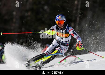 Druscie, Cortina (BL), Italien. Februar 2021, 21st. Alexis PINTURAULT (FRA) während der FIS Alpine World SKI Championships 2021 - Slalom - Männer, Ski-Rennen - Foto Luca Tedeschi/LM Credit: LiveMedia/Alamy Live News Stockfoto