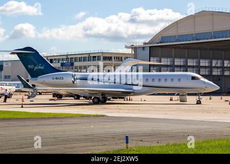 Bombardier Global 6000 Business Jet von MS Global auf dem Asphalt des Flughafens Paris-Le Bourget. Frankreich - 21. Juni 2019 Stockfoto