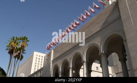 LOS ANGELES, CALIFORNIA, USA - 30 Okt 2019: City Hall Hochhaus außen im Grand Park. Büro des Bürgermeisters in der Innenstadt. Städtisches Bürgerzentrum, fe Stockfoto
