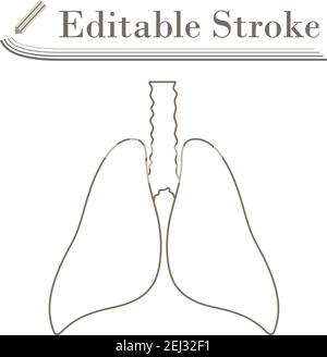 Symbol Für Menschliche Lungen. Bearbeitbare Kontur Einfaches Design. Vektorgrafik. Stock Vektor