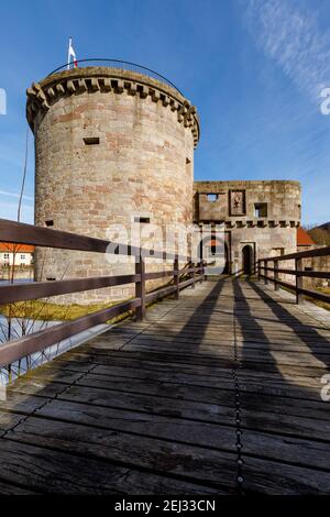 Die Ruinenburg Friedewald in Hessen Stockfoto