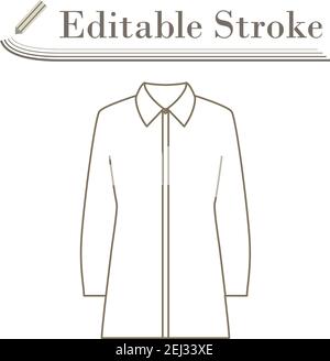 Symbol Für Business-Bluse. Bearbeitbare Kontur Einfaches Design. Vektorgrafik. Stock Vektor