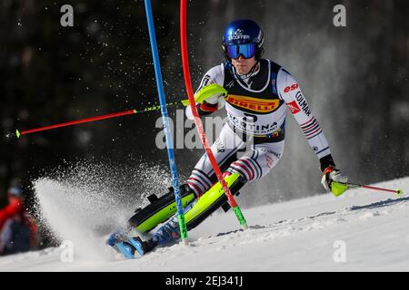 Druscie, Cortina (BL), Italien. Februar 2021, 21st. Clement NOEL (FRA) während 2021 FIS Alpine Ski World Championships - Slalom - Männer, Ski-Rennen - Foto Luca Tedeschi/LM Credit: LiveMedia/Alamy Live News Stockfoto