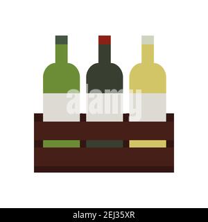 Weinflaschen. Einfaches Food-Symbol im trendigen Stil isoliert auf weißem Hintergrund für Web-Apps und mobile Konzept. Vektorgrafik. EPS10 Stock Vektor