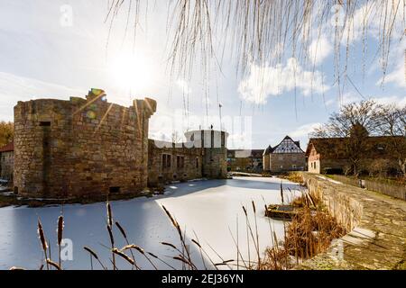 Die Ruinenburg Friedewald in Hessen Stockfoto