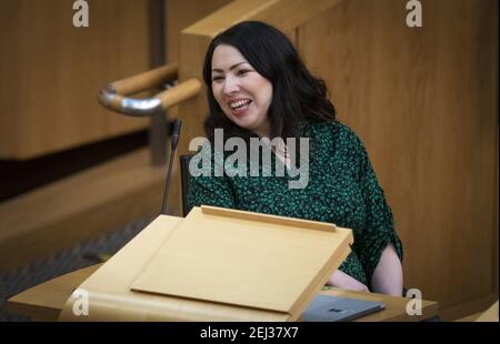 Datei Foto vom 20/01/21 von Scottish Labour Leadership hoffnungsvoll Monica Lennon, die Aufruf wurde von Mogwai-Star Stuart Braithwaite für kostenlose Musikunterricht in allen Schulen Schottlands unterstützt. Ausgabedatum: Sonntag, 21. Februar 2021. Stockfoto