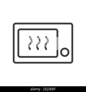 Mikrowelle. Einfaches Food-Symbol im trendigen Line-Stil isoliert auf weißem Hintergrund für Web-Apps und mobile Konzept. Vektorgrafik. EPS10 Stock Vektor