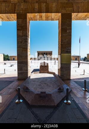 ANKARA, TÜRKEI - 3. SEPTEMBER 2020: ANITKABIR. Anitkabir ist das Mausoleum von Mustafa Kemal Ataturk. Ankara, Türkei. Stockfoto