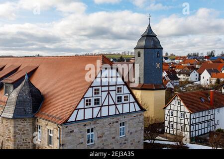 Die Ruinenburg Friedewald in Hessen Stockfoto