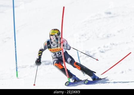 Druscie, Cortina (BL), Italien. Februar 2021, 21st. Tom VERBEKE (Bel) während 2021 FIS Alpine World SKI Championships - Slalom - Männer, alpines Skirennen - Foto Luca Tedeschi/LM Credit: LiveMedia/Alamy Live News Stockfoto