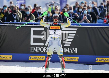 Druscie, Cortina (BL), Italien. Februar 2021, 21st. Istok RODES (CRO) während 2021 FIS Alpine World SKI Championships - Slalom - Männer, alpines Skirennen - Foto Luca Tedeschi/LM Credit: LiveMedia/Alamy Live News Stockfoto