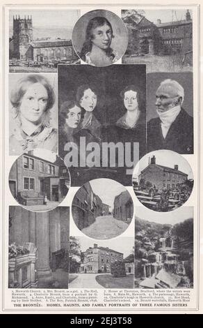 The Brontes - Häuser, Spukhäuser und Familienporträts von drei berühmten Schwestern. Stockfoto