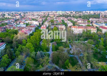 Luftaufnahme des Ärztegartens in Sofia, Bulgarien Stockfoto