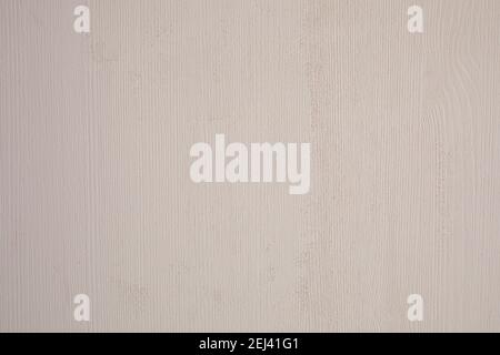 Beige bemalte Holzbrett Hintergrund Detail. Textur einer bemalten leeren Planke. Stockfoto