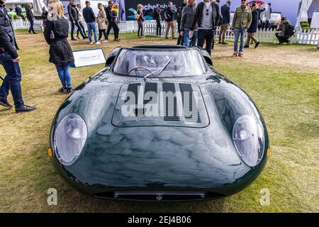 Der Aufbau der Legende - Jaguar XJ13 Le Mans Prototyp auf Show im Concours d’Elegance im Blenheim Palace on Die 26 September 2020 Stockfoto