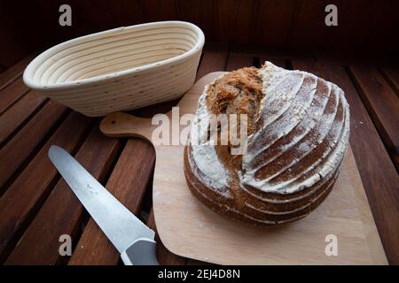 Frisch gebackenes Brot, Nahaufnahme Homade, Stockfoto