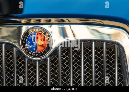 London Taxi Abzeichen und Grill. London Black Cab Badge. Die Londoner Taxiunternehmen Abzeichen. Stockfoto