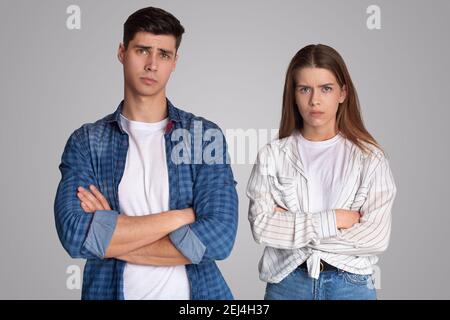 Emotional genervt gestresst Paar haben Probleme in Beziehungen Stockfoto
