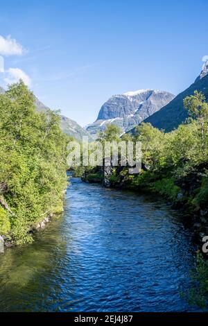 Fluss im Innerdalen Hochtal, Gebirge, Trollheimen Berggebiet, Sunndal, More Og Romsdal, Vestlandet, Norwegen Stockfoto