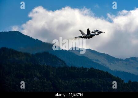 Schweizer Luftwaffe, F/A-18C Hornet J-5009, Meiringen, Schweiz Stockfoto