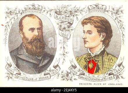 Porträts des Großherzogs und der Herzogin von Hessen Das Souvenir-Booklet zur Feier der Königin und der königlichen Familie Ein Andenken an die glorreiche Herrschaft Ihrer Majestät 1887 Stockfoto