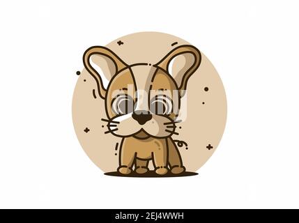 Niedlichen Hund mit großen Ohren kawaii Illustration Stock Vektor