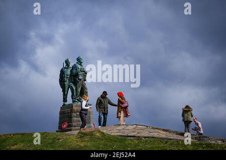 Die Commando Memorial in Lochaber in den schottischen Highlands. An die Männer des Original British Commando Kräfte gewidmet, während des Zweiten Weltkrieges. Stockfoto