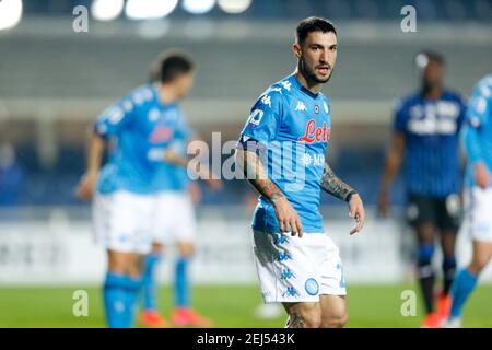 Matteo Politano (SSC Napoli) während Atalanta BC gegen SSC Napoli, italienische Fußballserie A Spiel in Bergamo, Italien. , . Februar 21 2021 (Foto: IPA/Sipa USA) Quelle: SIPA USA/Alamy Live News Stockfoto