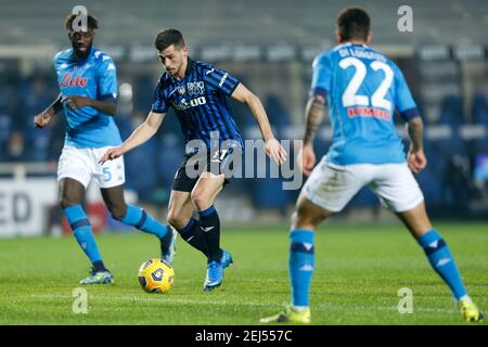 Bergamo, Italien. Februar 2021, 21st. Bergamo, Italien, Gewiss Stadium, 21. Februar 2021, Remo Freuler (Atalanta) während Atalanta BC vs SSC Napoli - Italienische Fußball Serie A Spiel Kredit: Francesco Scaccianoce/LPS/ZUMA Wire/Alamy Live News Stockfoto