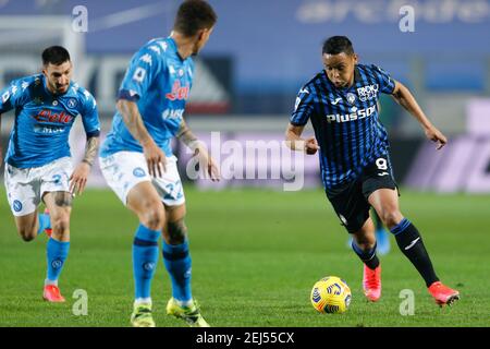 Bergamo, Italien. Februar 2021, 21st. Bergamo, Italien, Gewiss Stadium, 21. Februar 2021, Luis Muriel (Atalanta) während Atalanta BC vs SSC Napoli - Italienische Fußball Serie A Spiel Kredit: Francesco Scaccianoce/LPS/ZUMA Wire/Alamy Live News Stockfoto