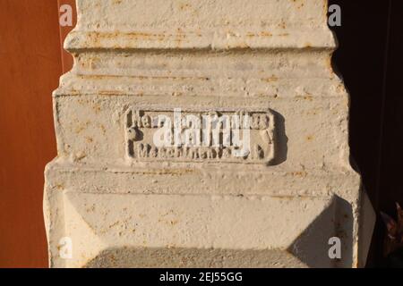 Firmenschild Hermann Prollius Görlitz Maschinenfabrik am Obermarkt in Görlitz am 21.02.2021 Stockfoto