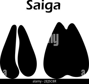 Saiga Platzbedarf. Schwarze Silhouette Design. Vector Illustration. Stock Vektor