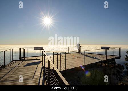 Morgenaussicht vom Gipfel des Mont Caro (höchster Gipfel der Provinz Tarragona und Naturpark Els Ports, Katalonien, Spanien) Stockfoto