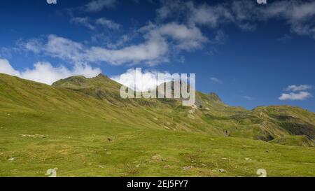 Umgebung von Lac Long de Liat. Im Hintergrund der Gipfel von Maubèrme (Aran Valley, Cataloina, Spanien) Stockfoto