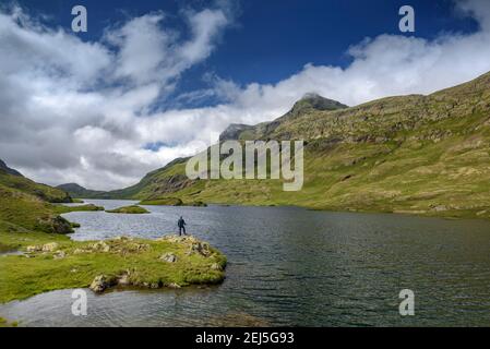 Umgebung des Lac Long de Liat (Aran-Tal, Katalonien, Spanien) ESP: Entornos del Lac Long de Liat (Valle de Arán, Cataluña, España) Stockfoto